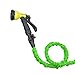 YowoSmart Garden Hose 100 Ft Double Latex Strongest Durable Expandable Garden Hose and 8 Function Spray Nozzle, Extra Strength Fabric Protection