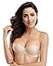 KissLace Women Strapless Invisible Seamless Balconette Bra One Piece Push Up For Dress Bras