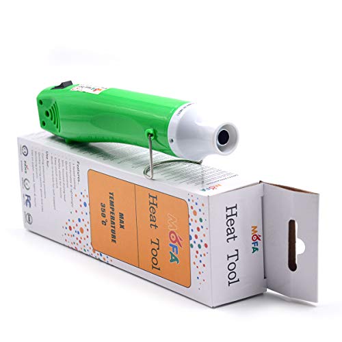 New Heat Gun,mofa Hot Air Gun Tools Shrink Gun with Stand For DIY Embossing And Drying Paint Multi-Purpose Electric Heating Nozzle 300W 110V (Green,White)