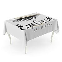 Tarolo Rectangle Tablecloth 52 x 70 Inch Beautiful Eyelash Extension of Lashes for Beauty Salon Lash Maker Black Christmas December Eye Table Cloth