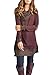 ZESICA Women's Vintage Draped Neck Long Sleeve Elbow Patch Tunic Tshirt Dress