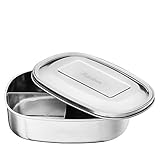 Bruntmor Trois 3 Section 18/10 Stainless Steel kids Lunch Box & Food Container, 17oz