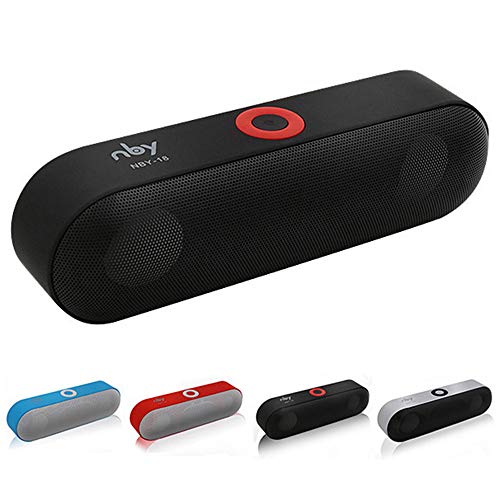 Huangou Portable Wireless Bluetooth Speaker,3D Stereo Super Bass Speakers Sound System (Red, 190mm×55mm×60m)