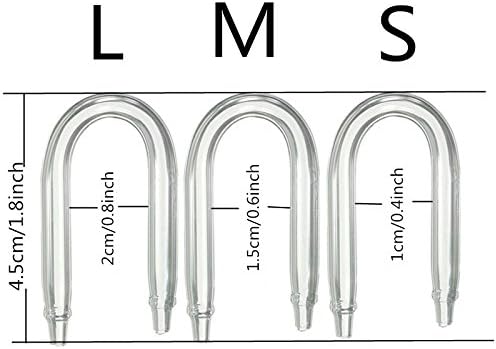 1pcs U Shaped Glass Tube Bend for Aquarium Co2 Diffuser CO2 Equipment (SizeL) by Handhelz