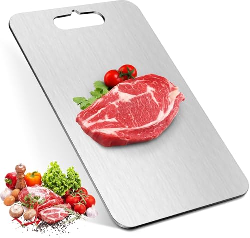 Stainless Steel Cutting Board for Kitchen,Upgrade Double Sided Use chopping board for Vegetables, Fruits Cutter, Meats,Dishwasher Safe(39 * 29cm)