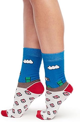 Cartoon Socks NES 8-BIT Comix Character! Crazy Unisex Dress socks 3 Pairs Pack! (4-7,5)