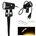 Annstory 6W Oudoor Flood Light, Bright LED Black Landscape Stake Light with Cord Set, Landscape Spotlight for Garden/Yard/Patio Path/Lawn，Warm White(6 Pack)