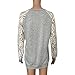 TOPUNDER 2018 Women Lace Blouse Floral Tops Splicing T-Shirt O-Neck