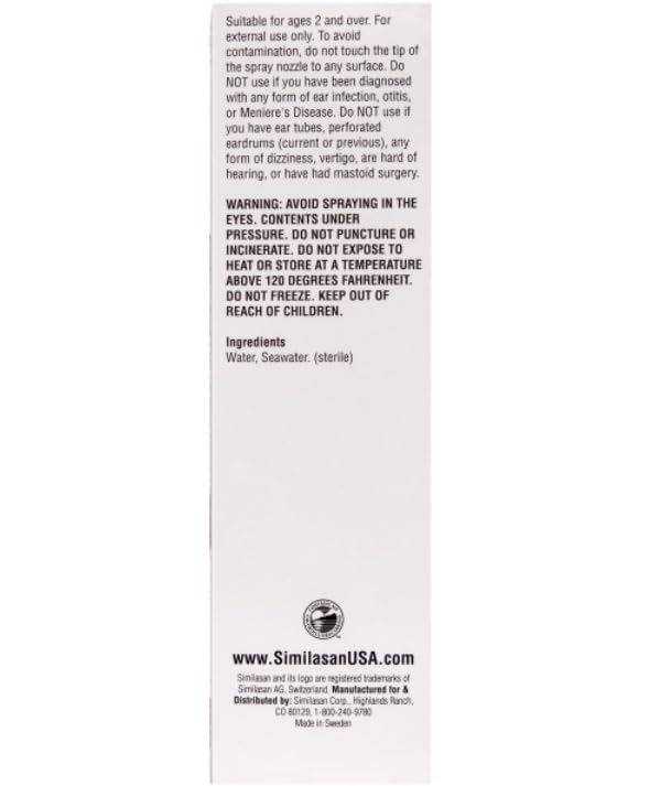 Similasan SeaRinse Ear Cleansing Spray for Ear Cleaning and Ear Wax, 3.3 Fl Oz