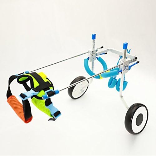NEW Adjustable Dog Wheelchair (NEW-XXS) , Hip Height: 6.3"--9.5", Weight 2.2 to 11 lbs, Hind legs Rehabilitation, LIGHT WEIGHT, EASY ASSEMBLE, BELLY BAND SPECIALLY FOR spondylitis