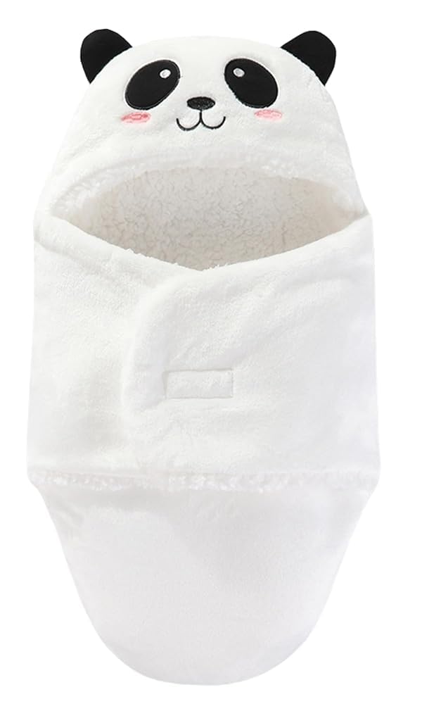 Maeau Newborn Baby Blanket Winter Fleece Wrap Blanket Infant Warm Blankets Swaddle C White 1-3 M — image 1
