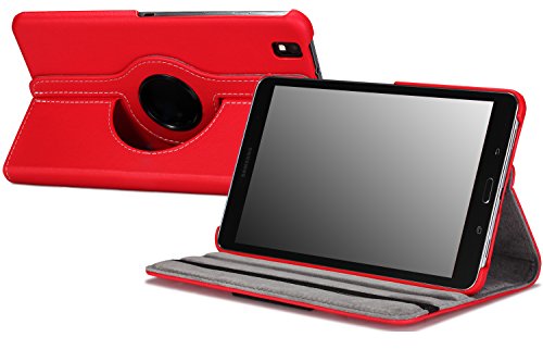 Moko Samsung Galaxy Tab PRO 8.4 Case - 360 Degree Rotating Cover Case for Galaxy TabPRO 8.4 Android Tablet, RED (With Smart Cover Auto Wake / Sleep. WILL NOT Fit Samsung Galaxy Tab 4 8.0)