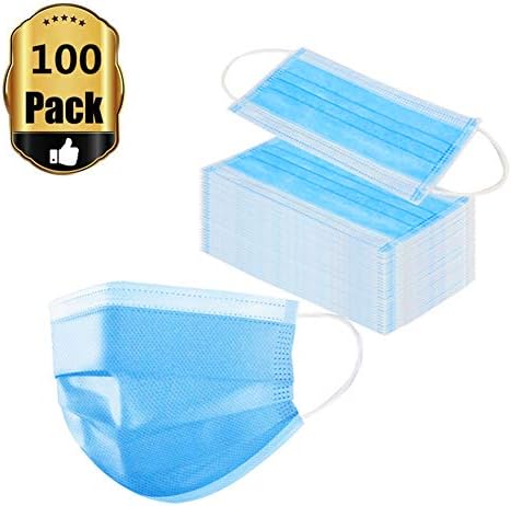 Yamde 100 Pcs Disposable Face Masks Dental Surgical People Allergies The Flu Bacteria Germ Pollen Dust Pet Dander Smoke Filter Mask