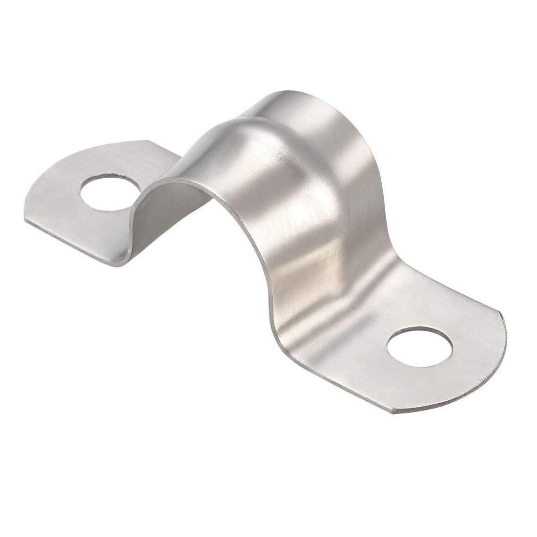 Unifizz 16mm(0.6") Rigid Pipe Strap 2 Holes U Bracket Cable Clamp, 304 Stainless Steel Tension Tube Clip Conduit Clamp Hanger 30pcs