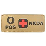 Blood Type NKDA Desert AOR1 Tan PVC Rubber 3D Hook&Loop Patch