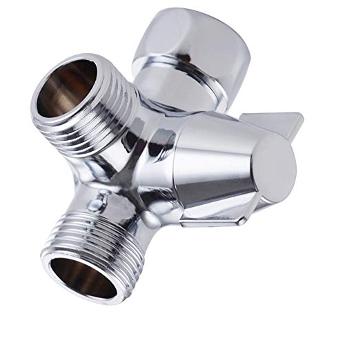 Tee Joint, Durable Handheld Shower and Shower Head Shower Arm 3-Way Diverter Brass, Polished Chrome - Thumbnail 2