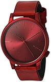 KOMONO 'Winston' Quartz Stainless Steel and Leather Dress Watch, Color:Red (Model: KOM-W2267)