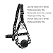 COSY-L Mouth Gag BDSM Bondage Set Sexy Hood Breathable Headgear Harness Ball Slave Fetish Fantasy Mouth with Nose Hook,Black,medium4.5cmthumb 1