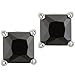 Body Fashion Surgical Steel Choice of 7 Sizes Square Basket Set Black Crystal Diamond Mens Stud Earrings