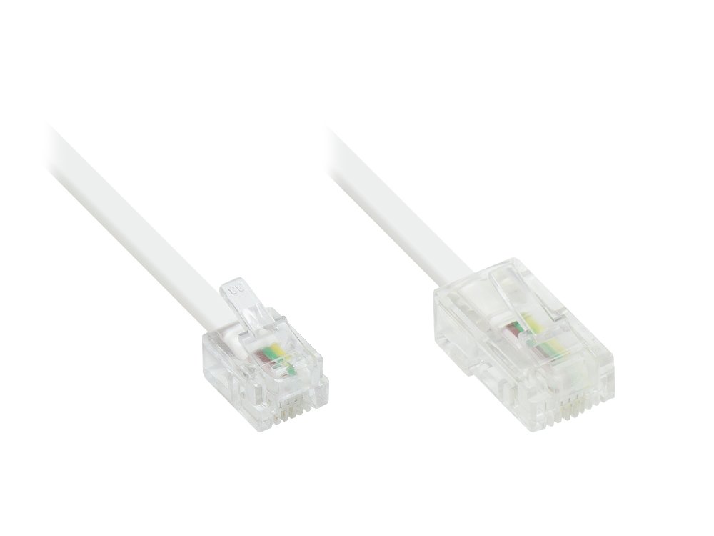 Good Connections® DSL Modem Cable - RJ45 to RJ11 / RJ 14 Plug - White 15 m