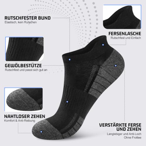 Effeet Sneaker Socks Men Women 10/20 Pairs Breathable Cotton Sports Socks Thin Short Half Socks Running Socks Black White Grey 43-46 39-42 47-50 35-38
