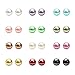 Assorted Mixed Color Wholesale Lot Glass Pearl Earrings Studs Gift Set, Stainless Steel Earrings Pin, Hypoallergenic (2. 5mm x 12 Colors)