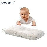 Veook Baby Memory Pillow Supports Head & Neck ,3D Groove Memory Foam Positioner Pillow Prevent Flat Head with Cotton Pillow Case (0-3years)