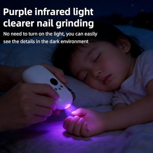 3 in 1 Electric Nail Clippers + Oblique Nail Clippers with Hard Tip LED Nail File Quiet Vibration Reduced Binder Safe for Kids Durable Perfect for Manicure Pedicure Family