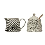 Creative Co-Op 6 oz. Hand-Stamped Stoneware Creamer