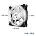 Aigo Halo Ring Fan 140mm Case Fan Quiet Edition High Airflow Adjustable Color LED Case Fan for PC Cases, CPU Coolers,Radiators 4 Pin/3 Pin (140mm, 2 Pack White)