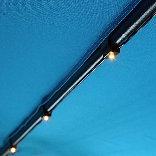 AMPERSAND 10-Ft. 8-Rib Offset Patio Umbrella Solar String Lights (Warm White)