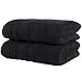 Qute Home 100% Turkish Cotton Bath Towels (27 x 52 inches), Spa & Hotel Quality Towels, Black