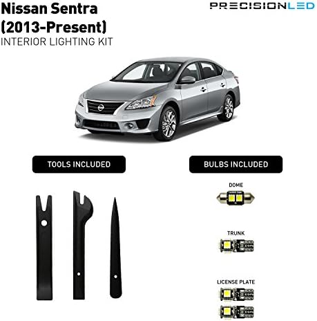 Precision LED 2013 - 2016 Nissan Sentra LED Interior Lighting Kit with License Plate LED's &amp; Install Tools (8000K)