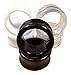 Lobal Domination 3 Pair Set - Black,White,Clear Acrylic Ear Tunnels Plugs Gauges Earlets - up to 30mm!