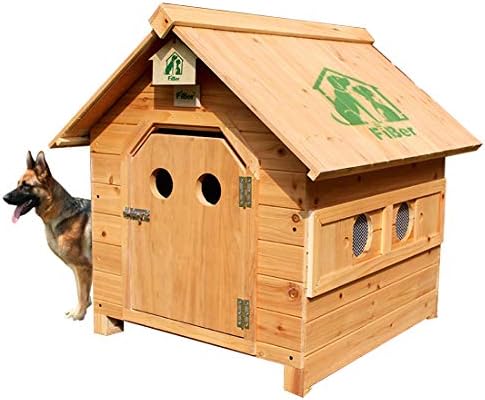 Zhyaj Outdoor Dog Kennel Outdoor Dog House For Large Dogs Windproof Rainproof Not Rot Warm Round Hole Retractable Bottom Plate Stable And Durable Chinese Fir Extra Large Dog House Large Dog Kennel,C