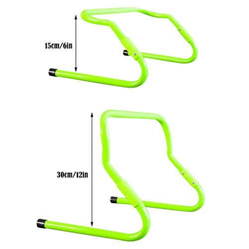 Chenway Soccer Hurdles Adjustable 6" / 12", Football Training Equipment for Youth Tackle, Athlete Training Equipment (Green - A)
