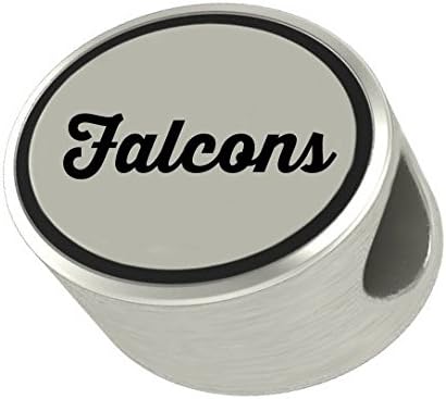"Falcons" Oval Bead Charm Universal European Slide On Charm - "Classic &amp; Original Style" Perfect For Bracelets, Necklaces, &amp; DIY Jewelry