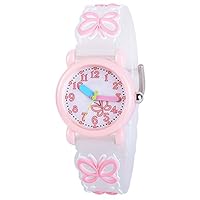 Venhoo Kids Watches Cute Cartoon Waterproof Fabric Strap Children Toddler Wrist Watch Time Teacher Birthday Gift for 3-10 Year Boys Girls Little Child (Blink Butterfly)