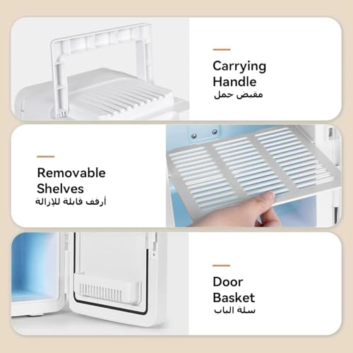 NIUB Mini Fridge 12L for Bedroom, Skincare Fridge, Mirrored Door with Dimmable LED Light, Thermoelectric Cooler and Warmer Compact Refrigerators for Makeup, Food, Office and Car (12L)