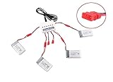 YouCute 4pcs 3.7V 780mAh Battery and 1to6 charger for syma X5hc X5hw RC quadcopter drone spare parts
