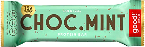 good! Snacks Vegan Chocolate Mint Protein Bar | Gluten-Free, Plant Based, Low Sugar, Kosher, Soy Free, Non GMO | 15g Protein (12 Bars)