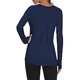 Mippo Womens Soft Long Sleeve Workout Athletic Shirts Long Tunic Tops with Thumb Holes