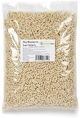 Garden Ting Mealworm Suet Pellets Wild Bird Food, 3kg, off white, 3000 count (Pack of 1)