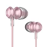 UiiSii US60 Bamboo Earphones In-ear Earbuds Headphones with Microphone Corded Headset (Pink)