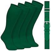 Gnodio 2 Pairs Baseball Socks and Belt Cotton Adjustable Youth Baseball Softball Socks Belt for Boys Girls