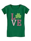 Irish Clover Love St. Patrick's Day Gift Cute Toddler/Kids Girls' Fitted T-Shirt