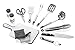 17 Pieces Camp Kitchen Cooking Utensil Set Travel Organizer Grill Accessories Portable Compact Gear for Backpacking BBQ Camping Hiking Travel Cookware Kit Water Resistant Case (Black)