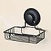 Alise GX301-B Non Drilling Soap Dish Soap Holder Basket Suction Cups Mount,SUS 304 Stainless Steel Matte Black