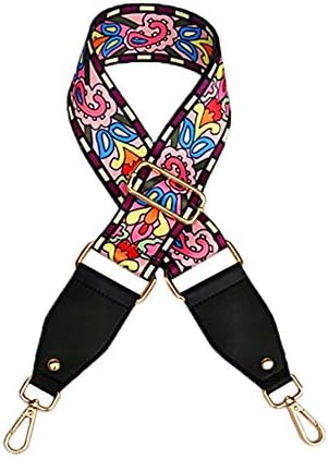 MINA LOBATA 2" Wide Purse Strap Replacement Bohemia National Style Multicolor 31"- 48" Crossbody Strap for Handbags