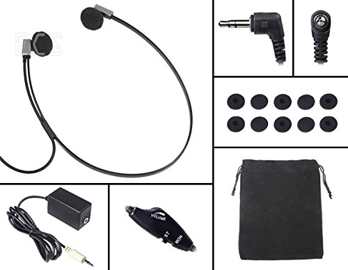ECS Deluxe FlexFone FLX-10 3.5mm Mono/Stereo Under Chin Transcription Headset with 5 Pairs of Antimicrobial sponges